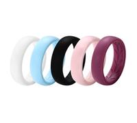 Aroncent Alliances en silicone pour hommes et femmes : ensemble de 4/5 pièces bagues de mariage en caoutchouc respirant bagues de fiançailles pour le sport entraînement fitness, 54(17.2), Silicone