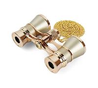 Aroncent Jumelles d'opéra 3 x 25 - Mini jumelles compactes dorées avec chaîne pour adultes et femmes dans un concert musical