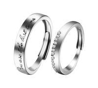 Aroncent Paire de bagues pour homme et femme : bagues de couple réglables avec gravure You Are The Best To Me Bagues de promesse pour couples Bagues de fiançailles Bagues de mariage