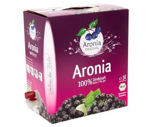 Aronia Original Bio Pur Jus 100 % Bio en Boîte 3 L