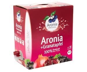 Aronia Original Bio Pur Jus + Grenade 100 % Bio en Boîte 3 L