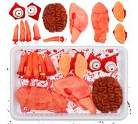 ARONRAVE Accessoires de sang d'Halloween terribles parties du corps cassées effrayantes séparées main cœur cerveau pied pour maison hantée Halloween zombie décorations de fête