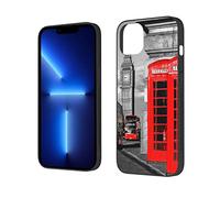 AROONS Coque rétro pour iPhone 14 Motif téléphone Londres Angleterre Royaume-Uni Coque mignonne antichoc 6,1 pouces, facile à nettoyer