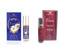 Aroosah & Elena Concentrated Perfume Oil Roll-On - Long Lasting Unisex Attar for Men & Women - Alcohol Free - 6ml Each (Pack of 2)