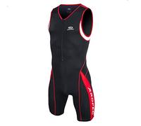 Aropec 104M Triathlon Une Seule pièce Hommes - Trisuit Homme - Noir/Rouge, 44