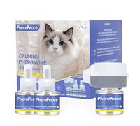 AROPEME Kit de diffuseur apaisant pour chat (1 diffuseur + 3 recharges, 48 ml chacune) - Diffuseur apaisant de phéromones de chat pour conflits multi-chats, marquage d'urine et griffures