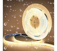 Arote Ruban LED COB 24V étanche blanc chaud 3000K 5m, Bande LED COB IP65 Dimmable Haute luminosité 320LEDs/m pour chambre cuisine maison décoration intérieure, alimentation non incluse