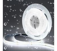 Arote Ruban LED COB 24V étanche blanc froid 6000K 5m, Bande LED COB IP65 Dimmable Haute luminosité 320LEDs/m pour chambre cuisine maison décoration intérieure, alimentation non incluse