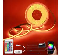 Arotelicht Bande LED COB 5M 24V RGB WIFI Ensemble Compatible avec Alexa | avec contrôleur et adaptateur, Ruban LED COB 576LEDs/m Dimmable IP20 pour TV Rétro-éclairage Cuisine Décoration Intérieure