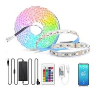 Arotelicht Bandes LED 24V 5m RGBW Ruban LED blanc chaud 5050 guirlandes lumineuses dimmables Guirlandes lumineuses avec télécommande WIFI et alimentation pour décoration intérieure cuisine salon