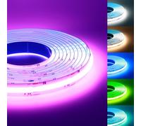 Arotelicht COB Bande LED 24V RGB+WW+CW RGB CCT RGBW 5m Flexible Haute Densité Uniforme Lumière 5 en 1 LED Ruban 840LEDs/M 12MM Largeur IP20 21W/M, pour fête, comptoir, étagère, décoration d'intérieur