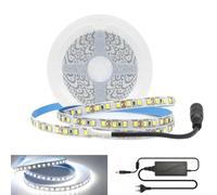 Arotelicht Ensemble de Ruban LED 5M SMD2835 600LEDs IP20 Bande LED Blanc Froid 6000K Avec Adaptateur d’Alimentation 12V Décoration et Eclairage pour Festival, Noel, DJ, TV