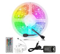 Arotelicht Ruban Led 5m Rgb avec Télécommande à 44 Touches et Tranformateur, 5050 300 Leds Bande Led Lumineuse avec DIY Couleur, pour Chambre, Fête