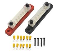 Arotzelox Lot de 2 Bornier 12v Distribution Universel 150 A Busbar Bloc de Distribution M6 x 2 M4 x 6 pour Voiture, Camping-car, Yacht, Bateau