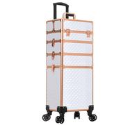 Arous Valise de maquillage à roulettes avec grand rangement - Trolley cosmétique 4 en 1 - Valise de voyage pour maquillage avec grande capacité, roulettes pivotantes avec clé - Coffret de voyage pour