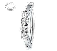 AROWRO 14G Piercing nombril en acier chirurgical Clicker Piercing Navel Piercing Bar Navel Ring Belly Piercing Boucle de nombril incurvée inversée Barbell nombril Bijoux pour le corps Corps bijoux