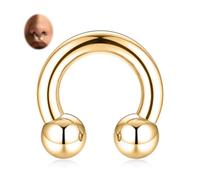 AROWRO Piercing en titane PA - Filetage intérieur - Fer à cheval Prince Albert - Piercing septum - Anneau de nez circulaire