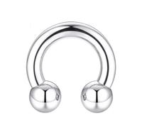 AROWRO Piercing en titane PA - Filetage intérieur - Fer à cheval Prince Albert - Piercing septum - Anneau de nez circulaire