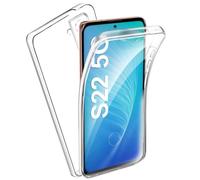 AROYI Coque Compatible avec Samsung Galaxy S22 5G, Transparent Housse Silicone TPU Gel et PC Rigide 360 Degres Protection Anti Choc Full Body Etui Case Phone Samsung S22 5G Transparent