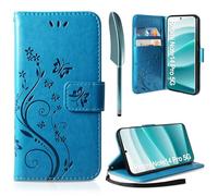 AROYI Coque Compatible avec Xiaomi Redmi Note 14 Pro 5G / Note 14 Pro Plus 5G, Retro Design PU Etui Housse en Cuir Portefeuille de Protection Fonction Stand Video Porte Carte Credit Ticket Flip Bleu