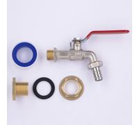 AROZ Kit cuve plastique raccord traversee cuve mâle 3/4'' + robinet 1/4 de tourour mâle 1/2