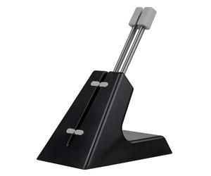 Arozzi Ancora Tendeur de Souris avec Support de Cordon Confortable, Pieds en Caoutchouc, Ressort Extensible et lesté pour Plus de stabilité - Noir avec Accents Gris