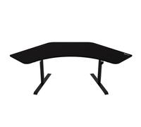 Arozzi Arena Angelo Bureau d'angle/mur en forme de L pour PC/jeu, bureau réglable en hauteur pour bureau à domicile, tapis de souris sur toute la surface gestion des câbles, découpes pour bras d'écran