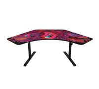 Arozzi Arena Angelo Bureau d'angle/mur en forme de L pour PC/jeu, bureau réglable en hauteur pour bureau à domicile, tapis de souris sur toute la surface gestion des câbles, découpes pour bras d'écran