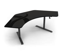 Arozzi Arena Angelo - Bureau Gaming en L avec Surface Mouse-Pad complète, Hauteur réglable 71-81 cm, Gestion des câbles et Support moniteurs. Surface Lavable - GM