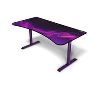 Arozzi Arena Bureau Gaming incurvé Ultra Large avec Tapis sur Toute la Surface, Support de Moniteur avec découpes et Filet de Gestion des câbles - [Deep Purple Galaxy]