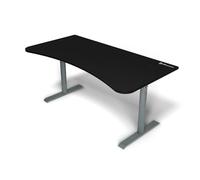 Arozzi Arena Bureau Gaming incurvé Ultra Large avec Tapis sur Toute la Surface, Support de Moniteur avec découpes et Filet de Gestion des câbles - [Frozen Grey]