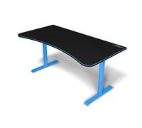 Arozzi Arena Bureau Gaming incurvé Ultra Large avec Tapis sur Toute la Surface, Support de Moniteur avec découpes et Filet de Gestion des câbles - [Blue]