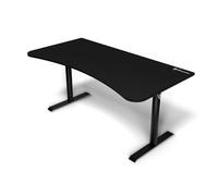 Arozzi Arena Bureau Gaming incurvé Ultra Large avec Tapis sur Toute la Surface, Support de Moniteur avec découpes et Filet de Gestion des câbles - [Pure Black]