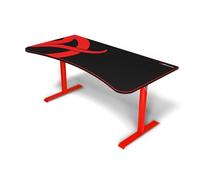 Arozzi Arena Bureau Gaming incurvé Ultra Large avec Tapis sur Toute la Surface, Support de Moniteur avec découpes et Filet de Gestion des câbles - [Red]
