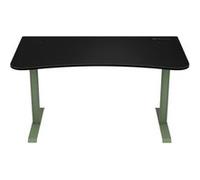 Arozzi Bureau Gamer Arena Medium - 140x76 cm - Bureau Gaming avec Cadre Acier, Rangement pour Câbles et Support Double Écran - Tapis de Souris Lavable Intégral - Vert Forêt