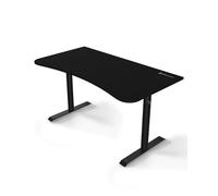 Arozzi Bureau Gamer Arena Medium - 140x76 cm - Bureau Gaming avec Cadre Acier, Rangement pour Câbles et Support Double Écran - Tapis de Souris Lavable Intégral - Noir Intense