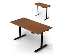 Arozzi Bureau Gamer Arena Nordico - 140x70 cm Bureau Gaming Électrique Réglable avec Rangement pour Câbles, Double Panier, Plateau Séparé et Compatible Bras Écran - Noyer Foncé