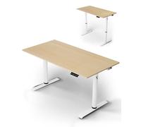 Arozzi Bureau Gamer Arena Nordico - 140x70 cm Bureau Gaming Électrique Réglable avec Rangement pour Câbles, Double Panier, Plateau Séparé et Compatible Bras Écran - Bouleau Clair