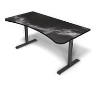Arozzi Arena Bureau Gaming incurvé Ultra Large avec Tapis sur Toute la Surface, Support de Moniteur avec découpes et Filet de Gestion des câbles - [Gun Metal Galaxy]
