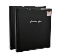 ARPAN AL-9144-X2 Memories Lot de 2 albums photos 120 pages avec index et pochettes DVD Noir 13 x 18 cm