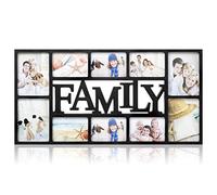 ARPAN Cadre Photo Famille Multi Ouvertures pour 10 Photos, 71 x 36 x 3 cm, Couleur : Noir