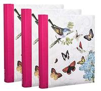 ARPAN CL-BB72-PK3 Lot de 3 albums photos autocollants 108 feuilles 216 pages Motif papillon vintage