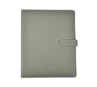 Arpan Classeur de présentation professionnel A4 avec 50 feuilles et poches intérieures, classeur A4, classeur professionnel avec ceinture de fermeture (gris)