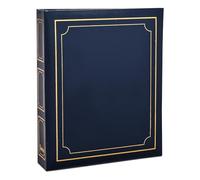 Arpan Deluxe Grand cartable à anneaux autoadhésifs Album photo 40 feuilles / 80 côtés - bleu Cachet d'or