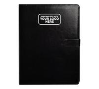 Arpan Étui portefeuille avec logo personnalisé A4 avec porte-bloc et bloc-notes (Noir)