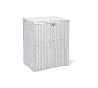 ARPAN Grand panier à linge en résine - Panier de rangement avec doublure amovible - Blanc - 85 l