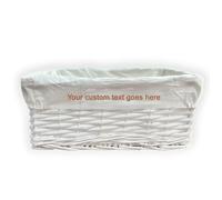 Arpan Grand panier de rangement en osier blanc avec doublure en tissu blanc (petit)