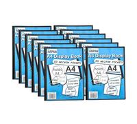 Arpan Lot de 12 chemises de présentation A4 noires avec 24 pochettes solides pour professionnels, école, collège, entreprise, présentation artistique, documents d'assurance, usage personnel