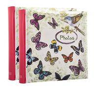 ARPAN Lot de 2 Albums Photo Souvenir de Voyage et de Vacances avec Espace d'écriture de mémo et Texte décoratif sur Le Devant pour 200 Photos 15 x 10 cm (Papillons/Oiseaux)