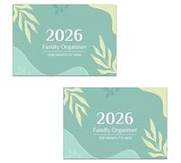 ARPAN Lot de 2 calendriers familiaux mensuels 2026 - Un mois par page - Organiseur mural, de janvier à décembre 2026, calendrier de planification de la maison et du bureau (bleu)